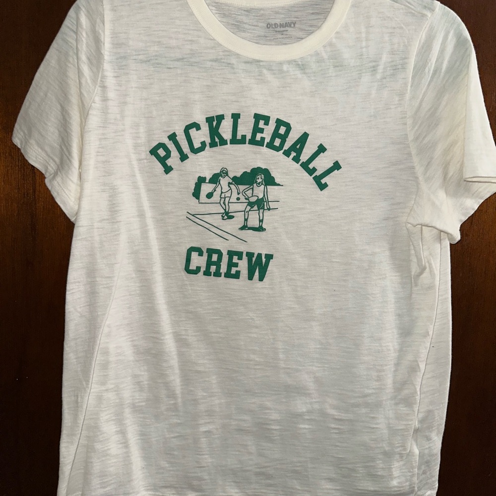 Old Navy White Pickleball Crew T-Shirt